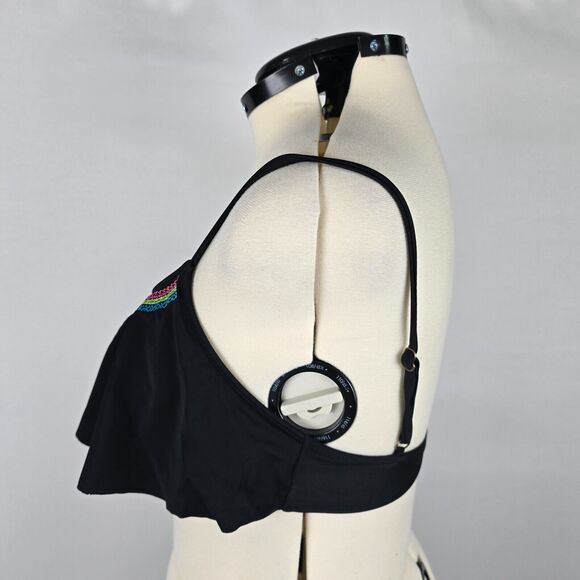 Hobie Bikini Top Women's Band 30" Small Swim Colorful Embroidering Adj Straps - Picture 3 of 5